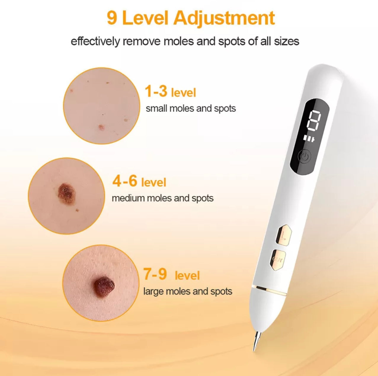 9 level plasma pen for mole removal